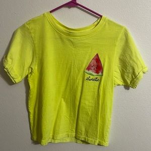 Neon yellow T shirt (crop top)
